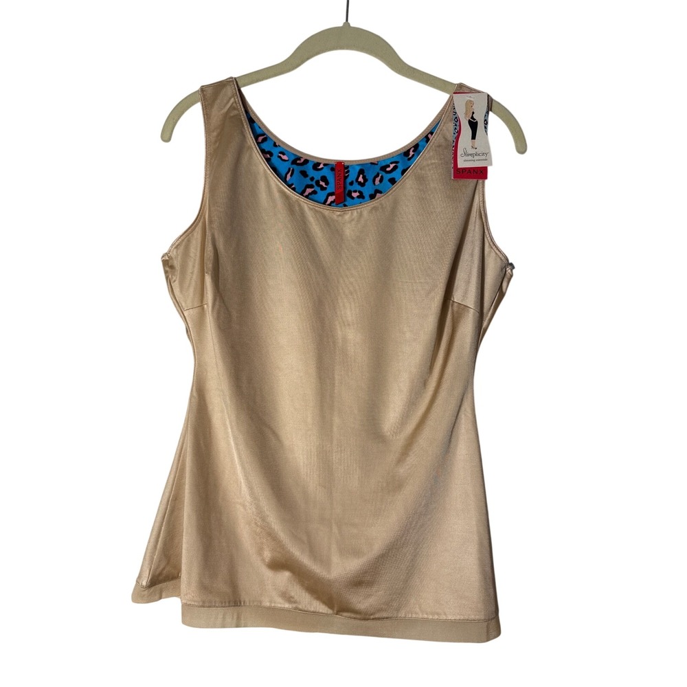 Spanx Simplicity Scoop Neck Camisole Nude Cheetah Print Shaper 9080P 1X NEW